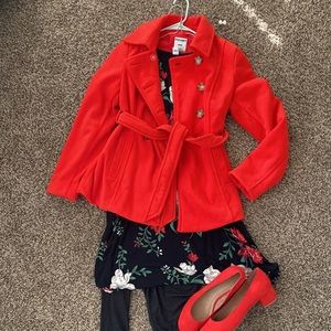 Old Navy red fleece coat